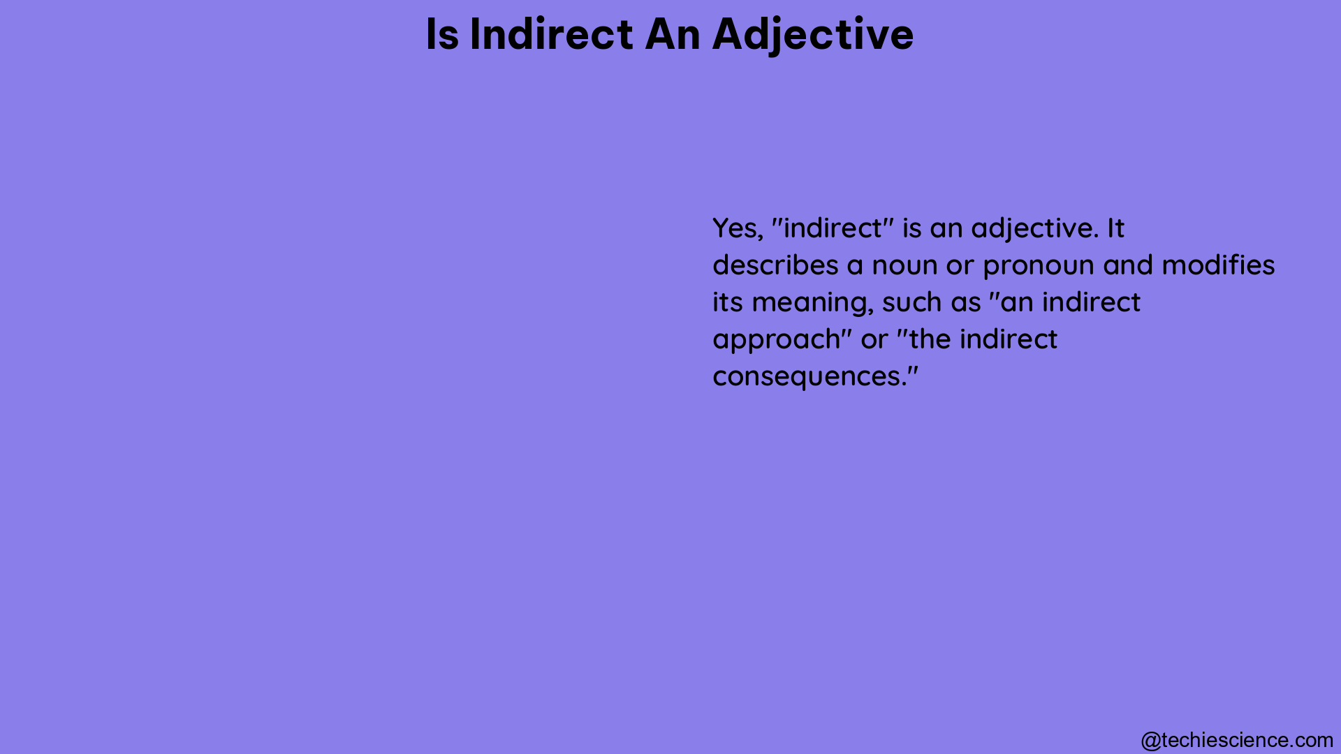 is indirect an adjective