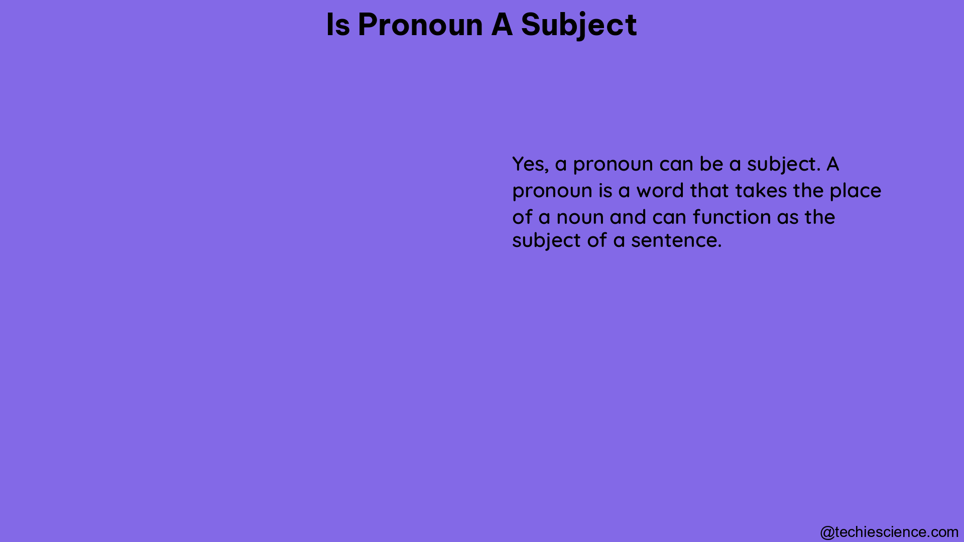 is pronoun a subject