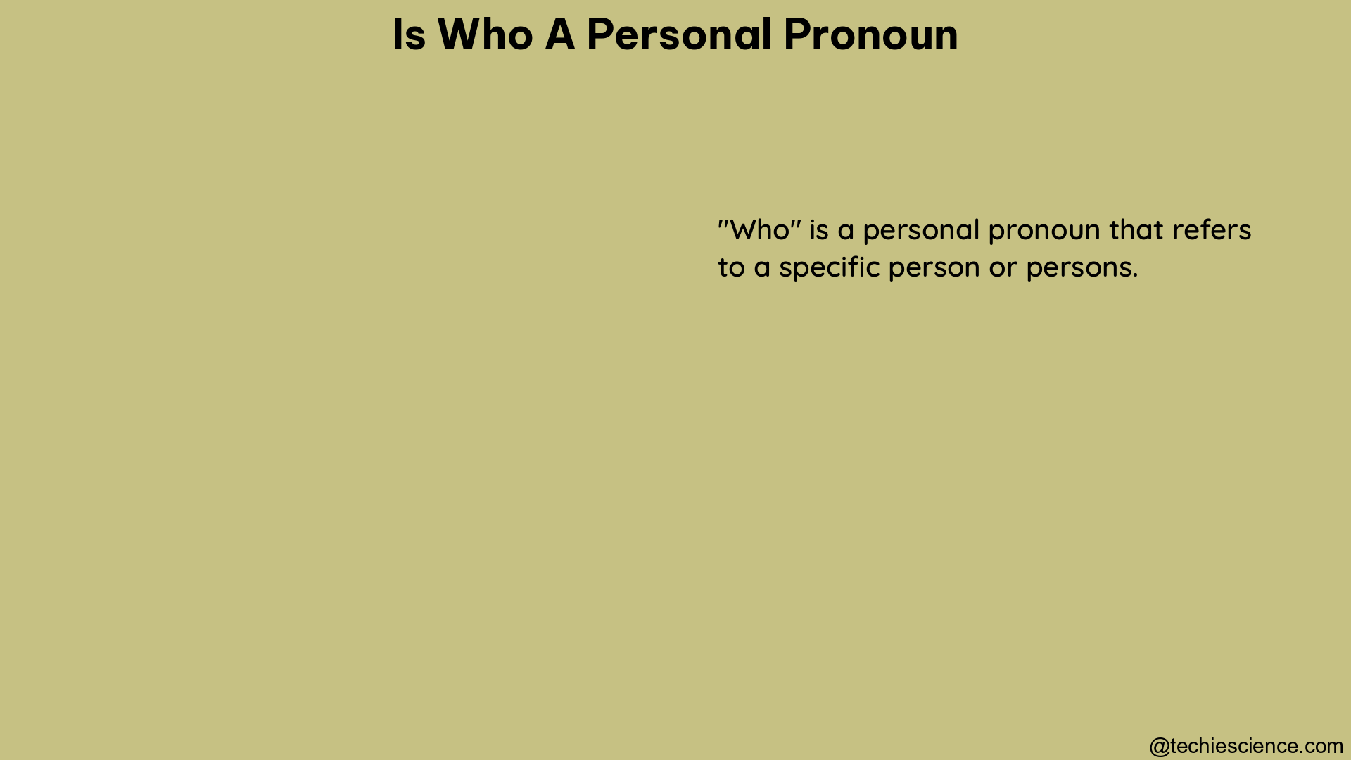 is who a personal pronoun