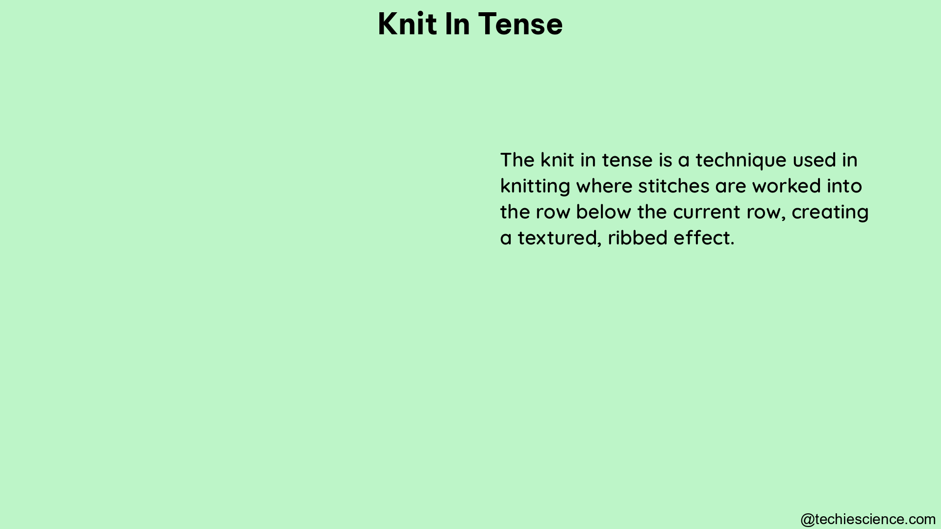 knit in tense