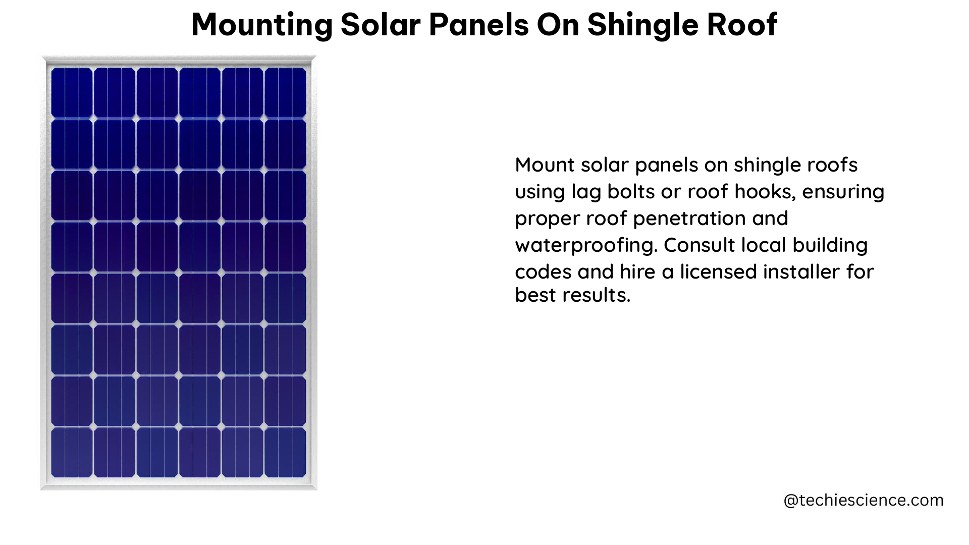 mounting solar panels on shingle roof