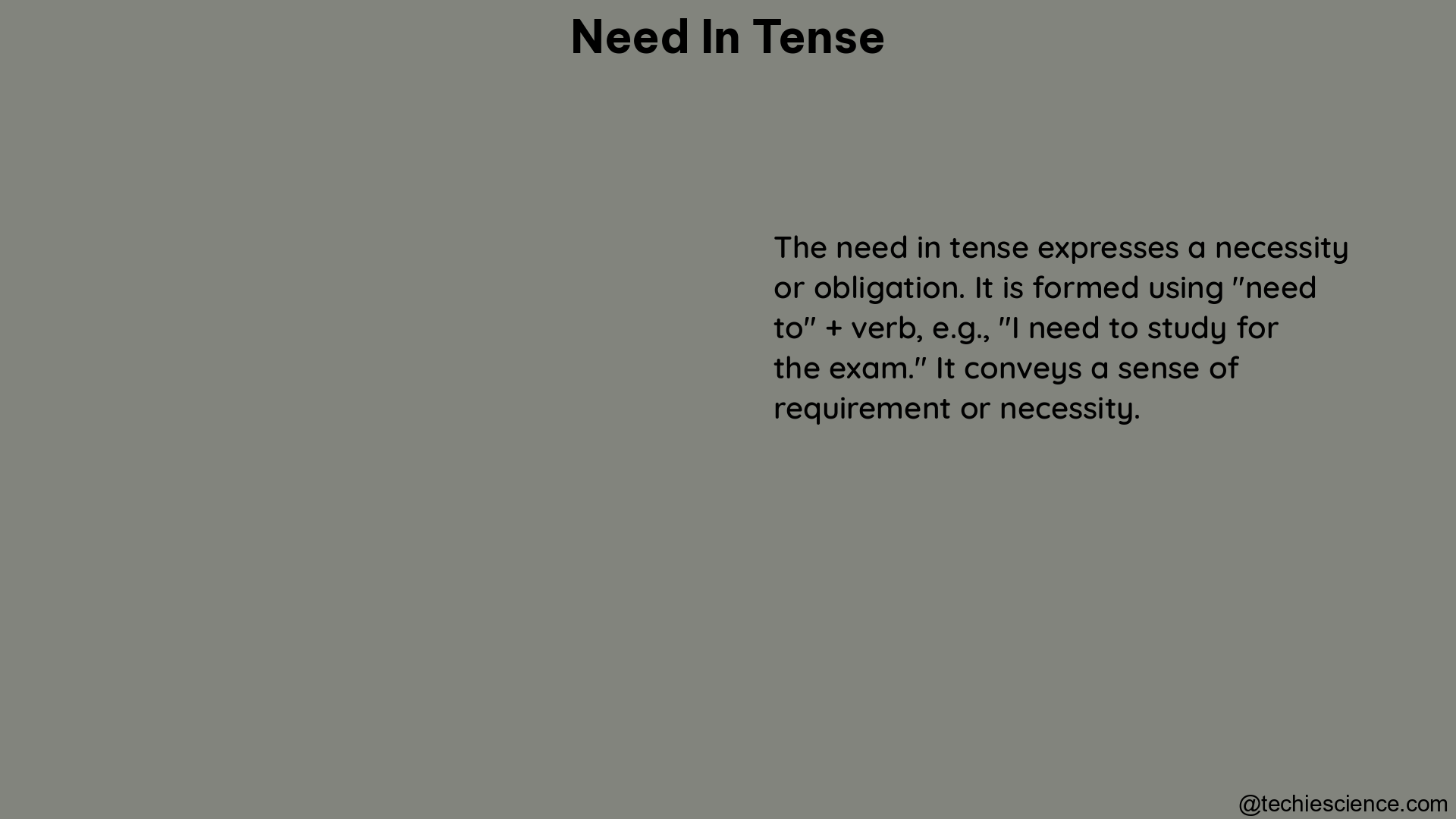 need in tense