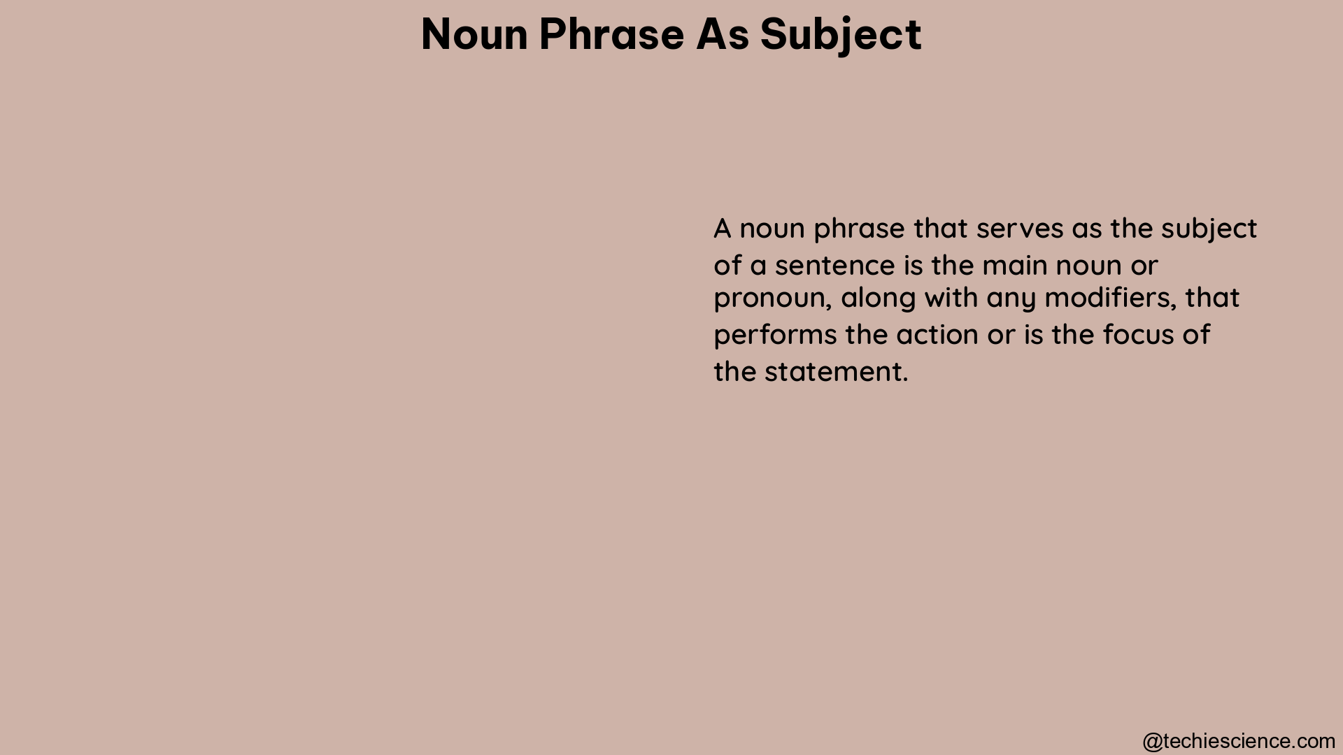 noun phrase as subject