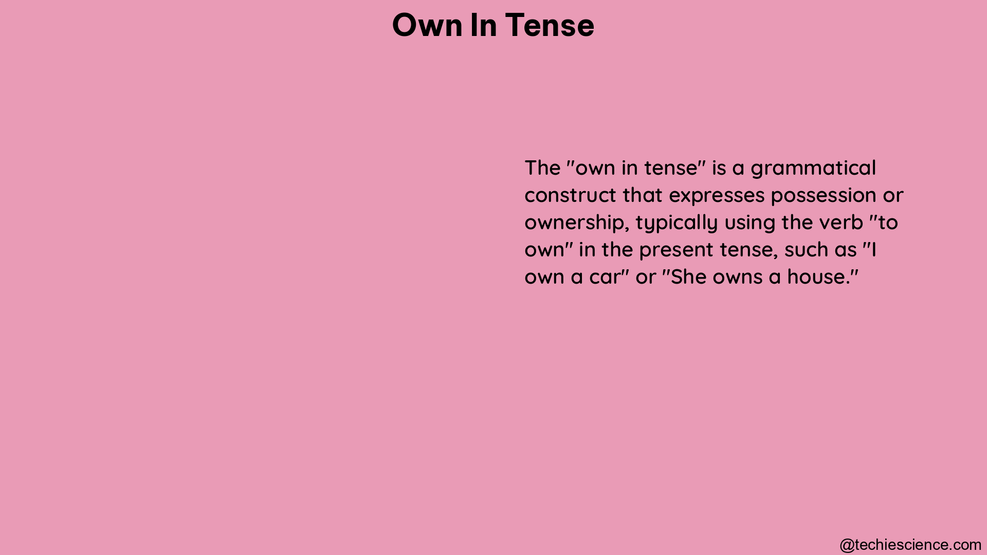 own in tense