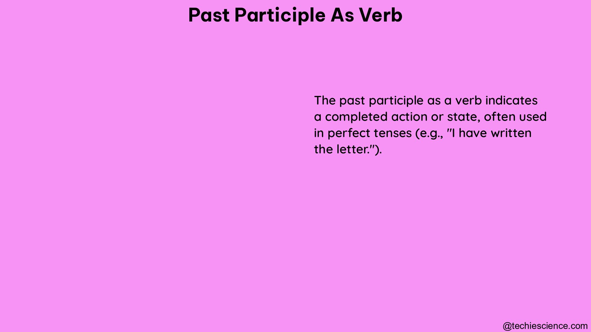 past participle as verb