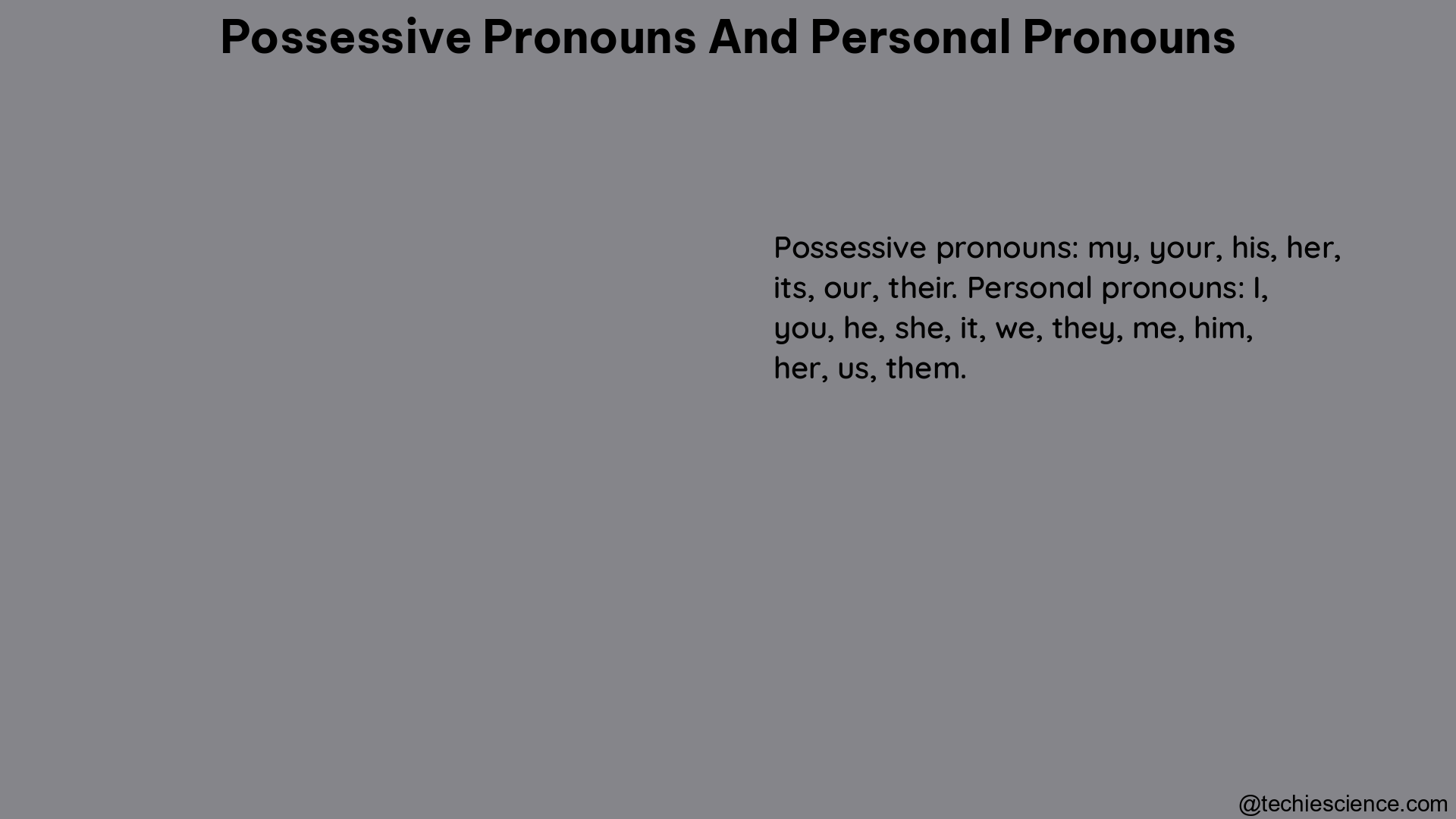 possessive pronouns and personal pronouns