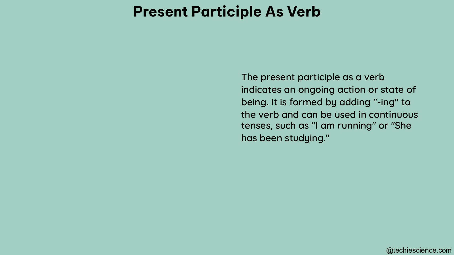 present participle as verb