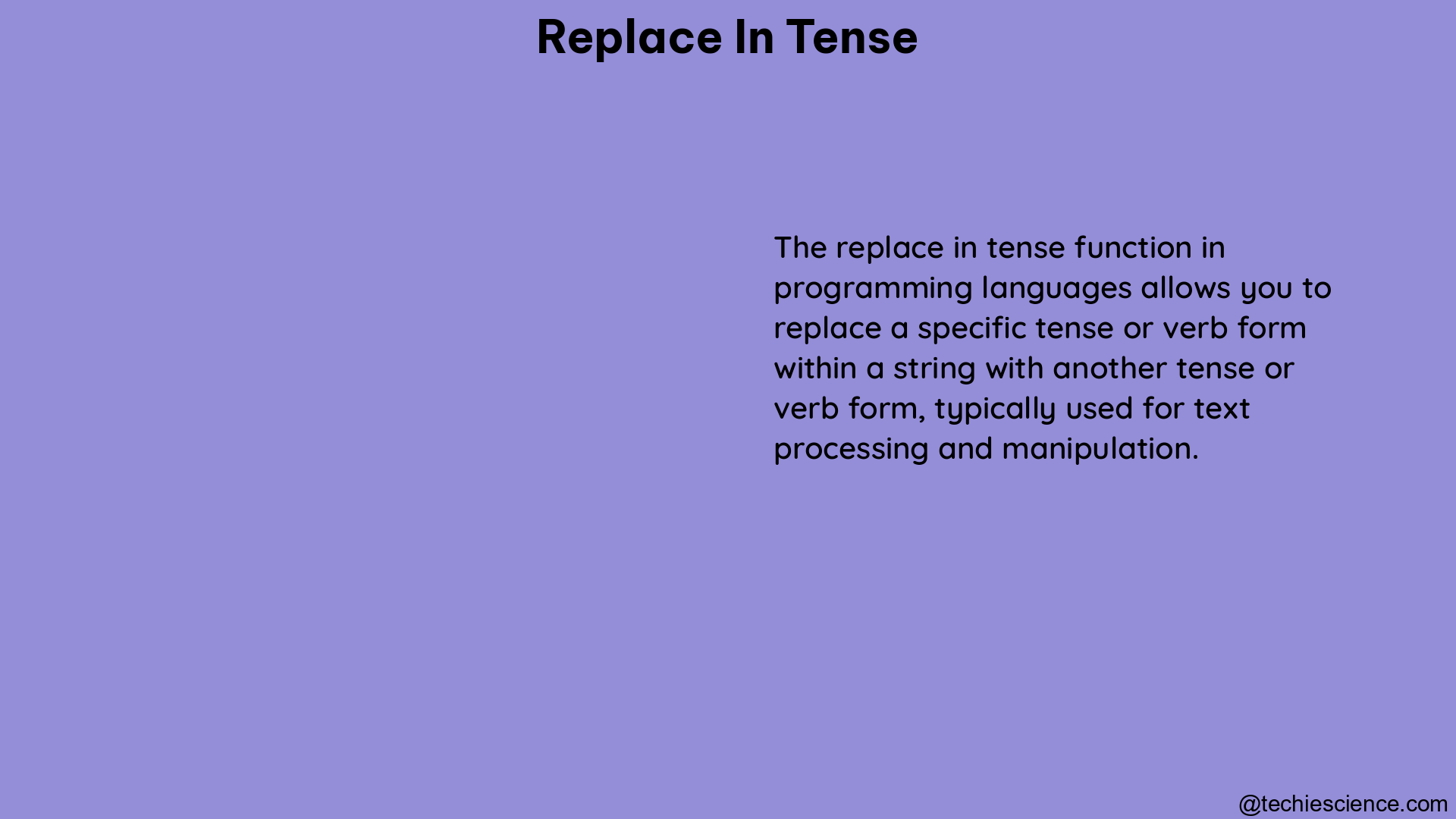 replace in tense