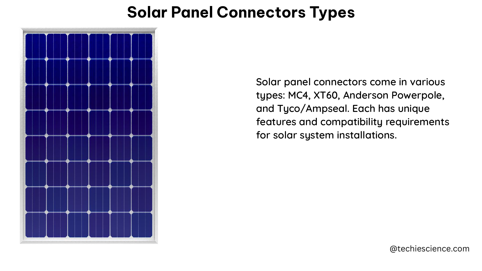 solar panel connectors types