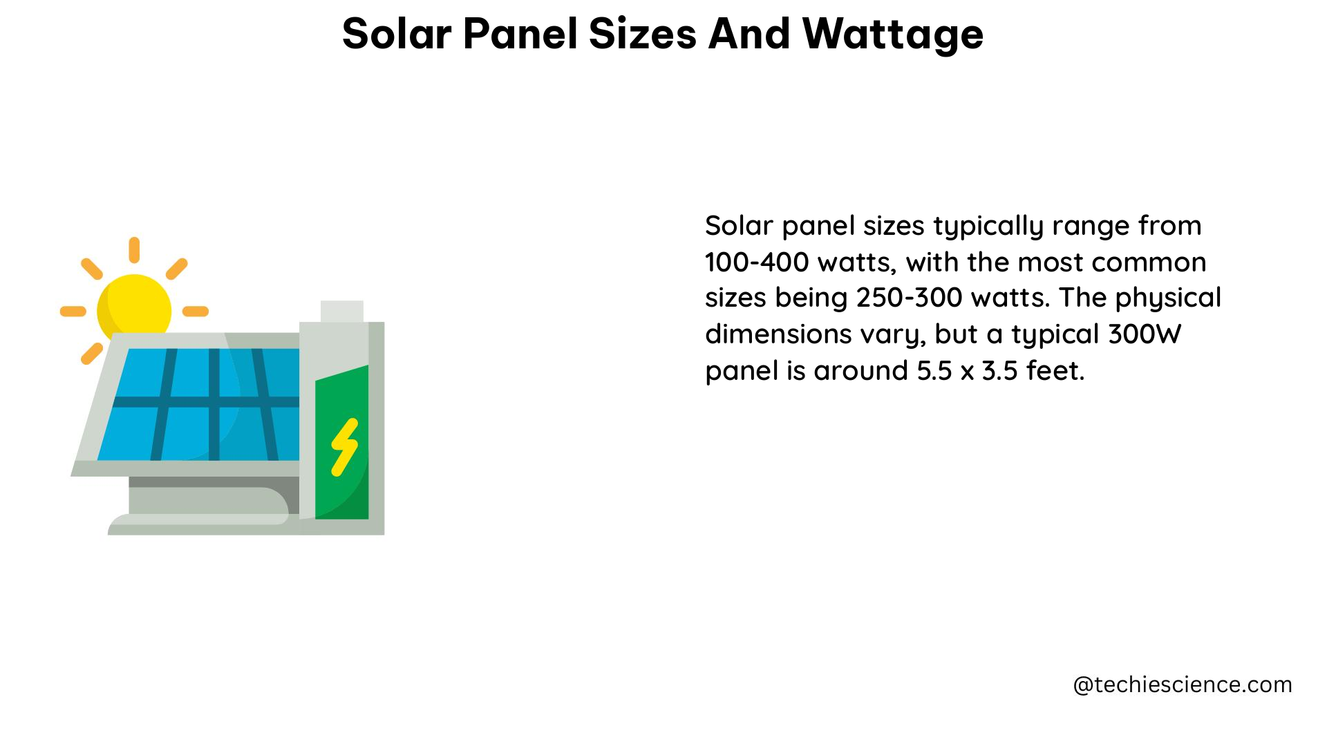 solar panel sizes and wattage