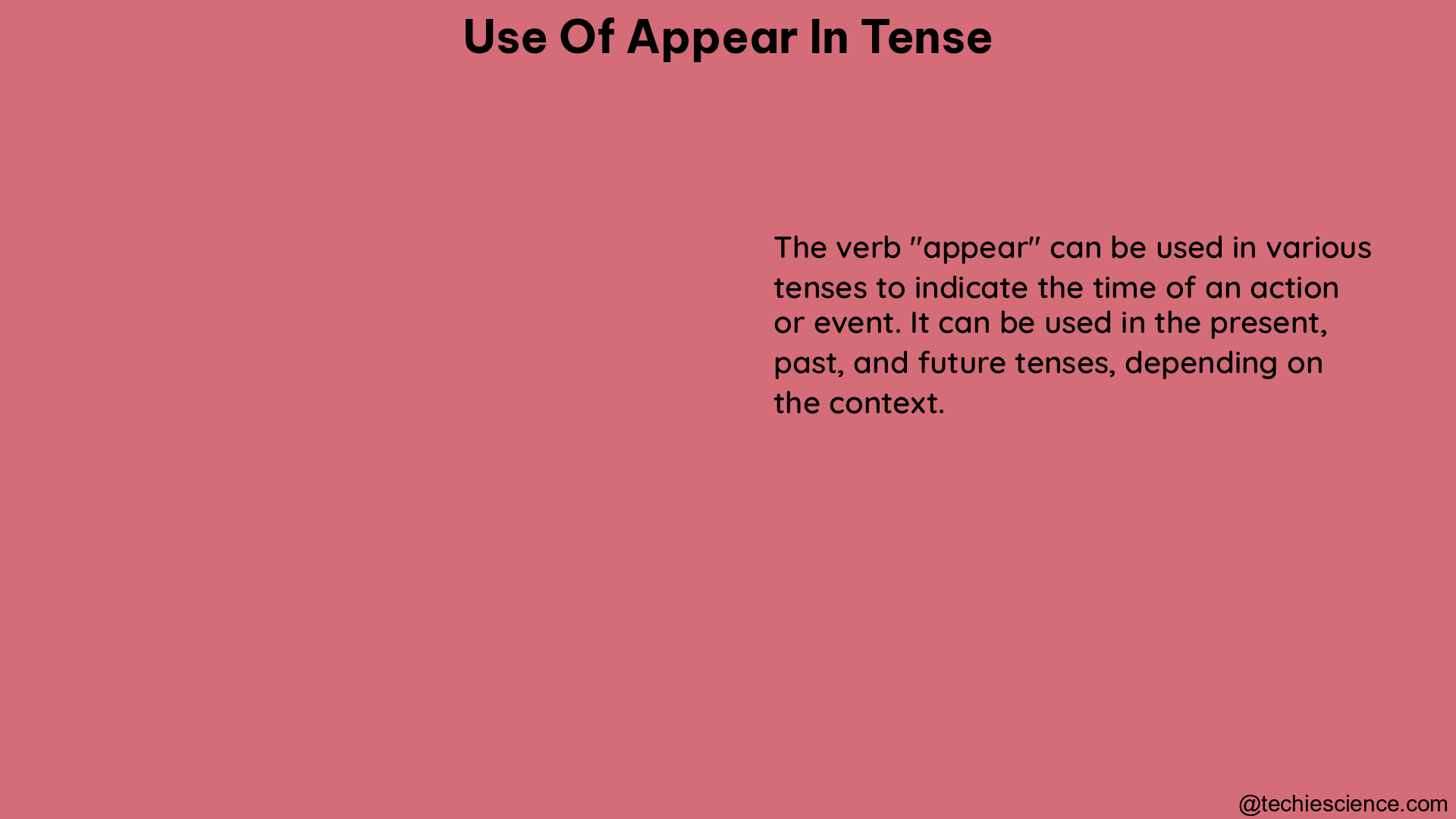 use of appear in tense