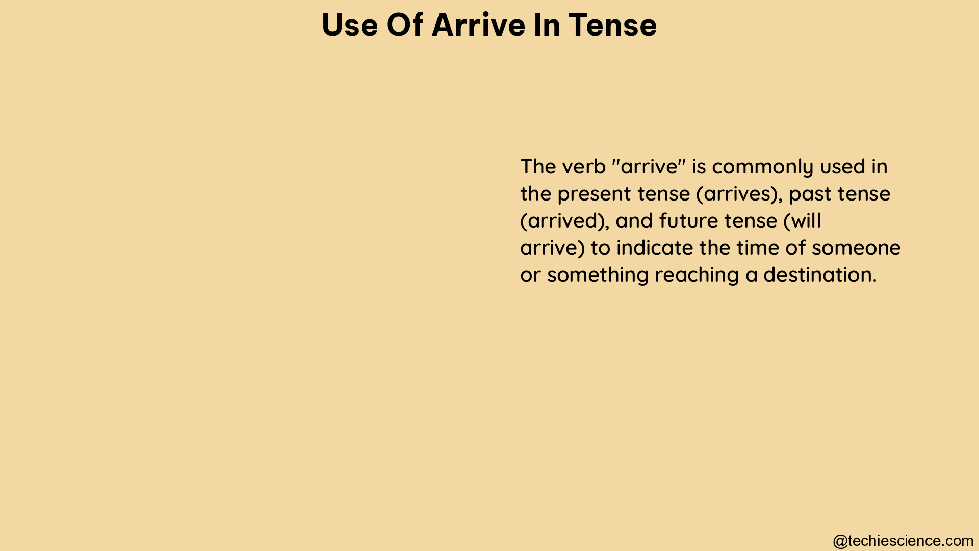 use of arrive in tense