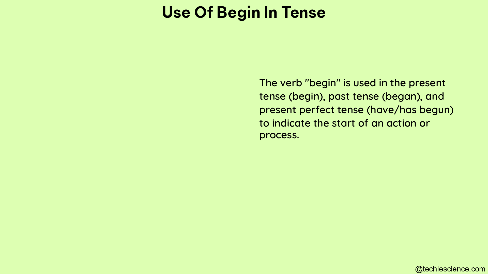 use of begin in tense