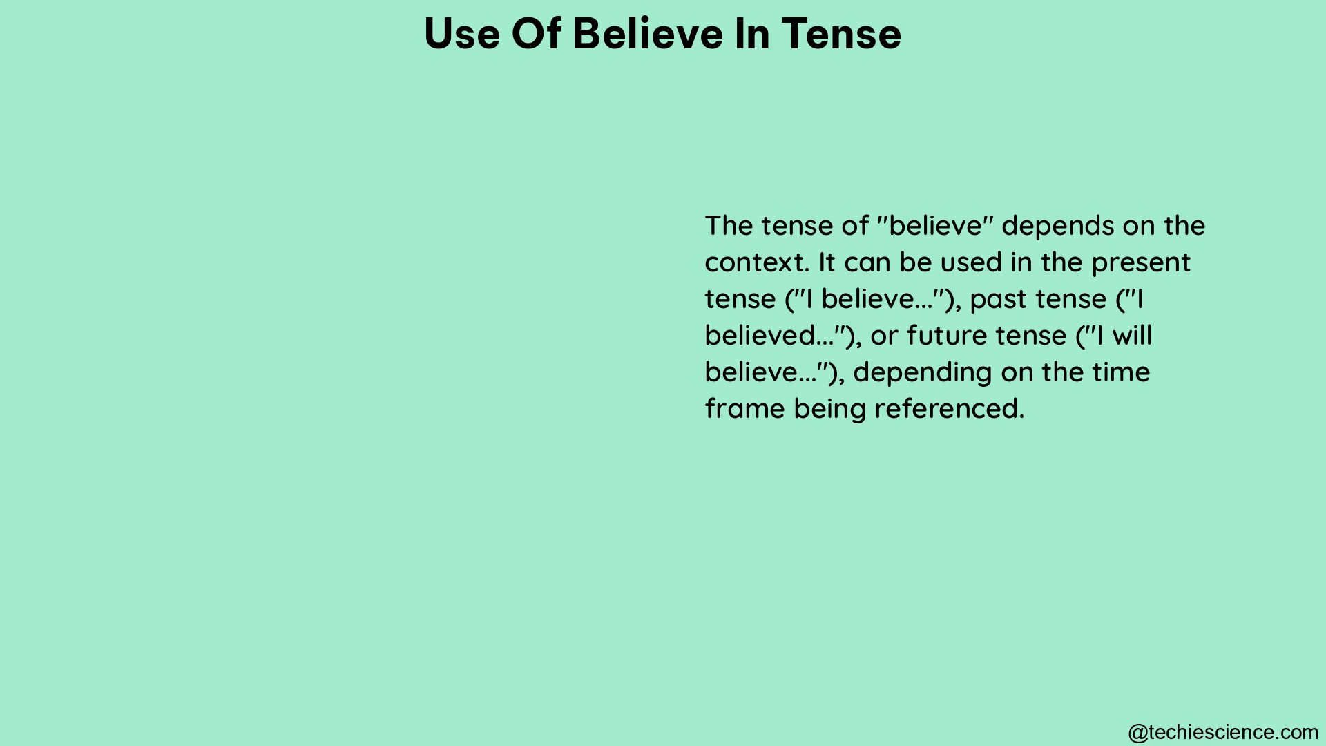 use of believe in tense