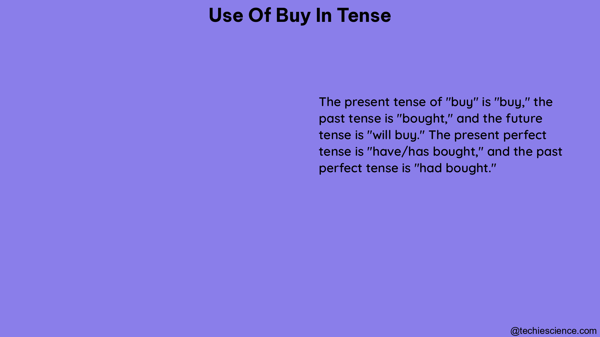 use of buy in tense