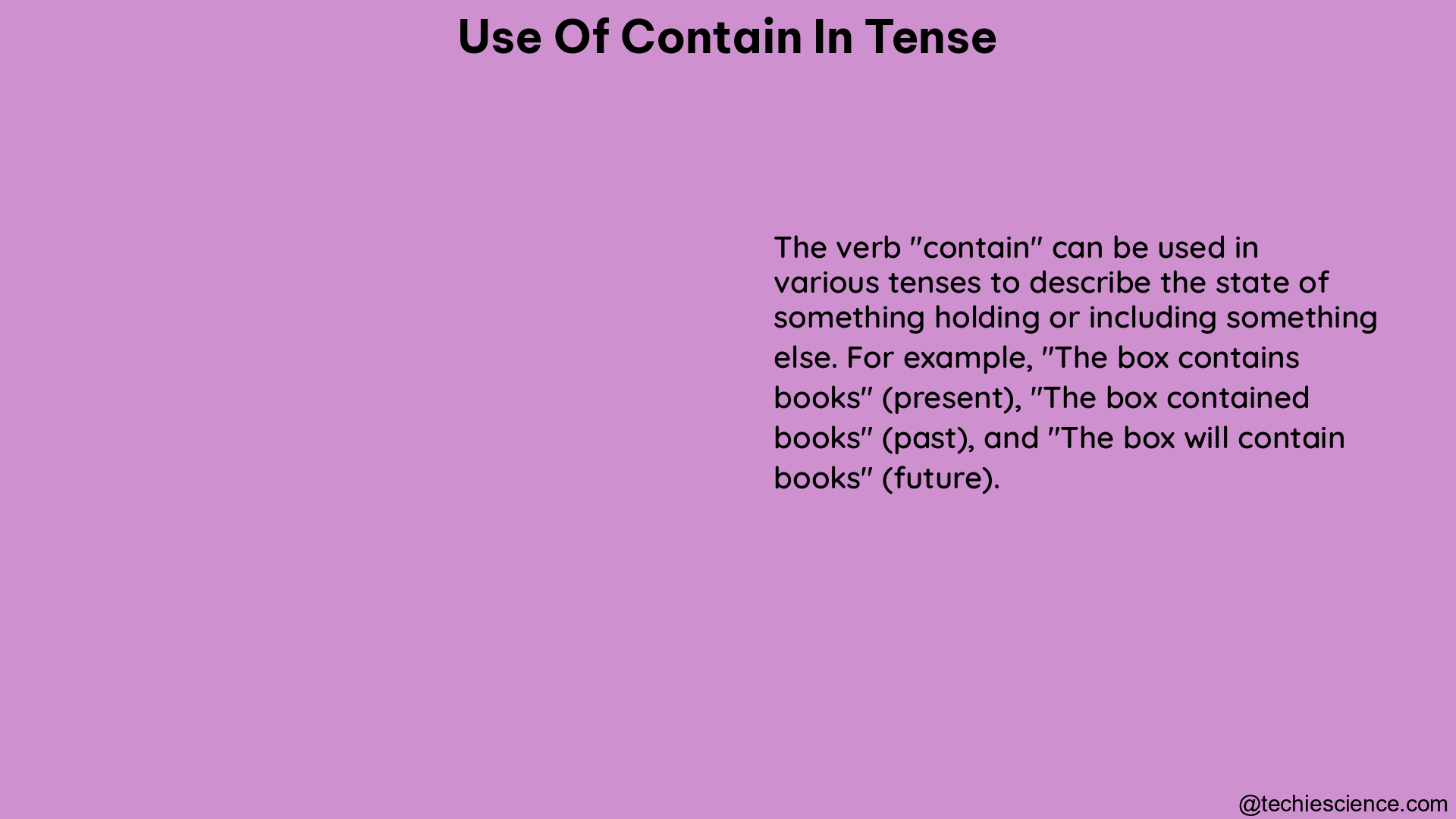 use of contain in tense