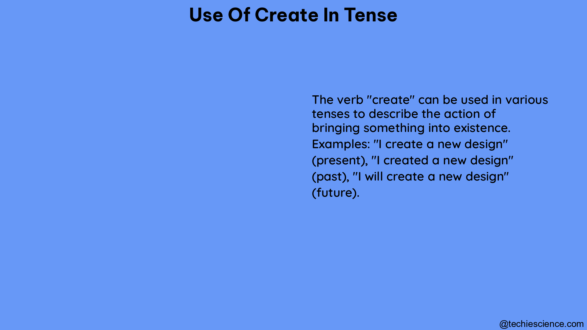 use of create in tense