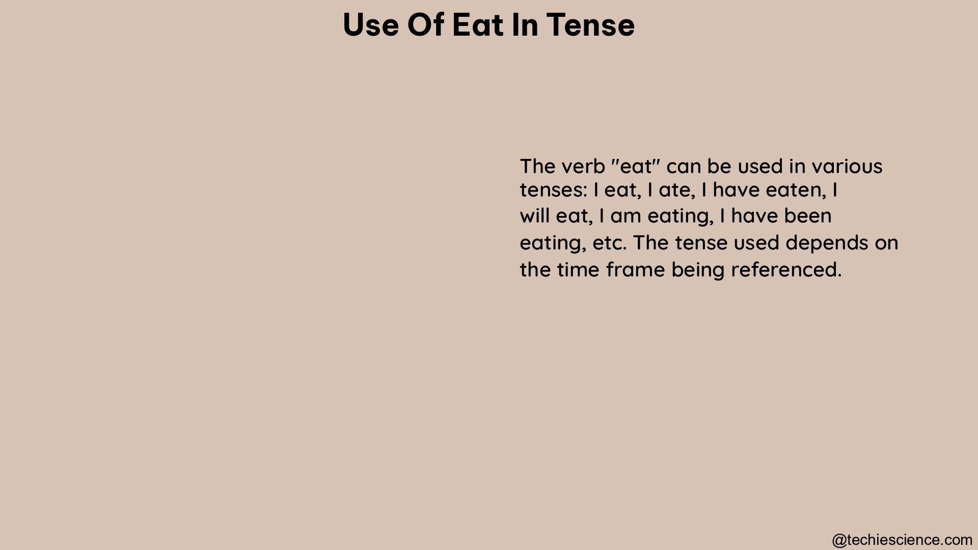 use of eat in tense