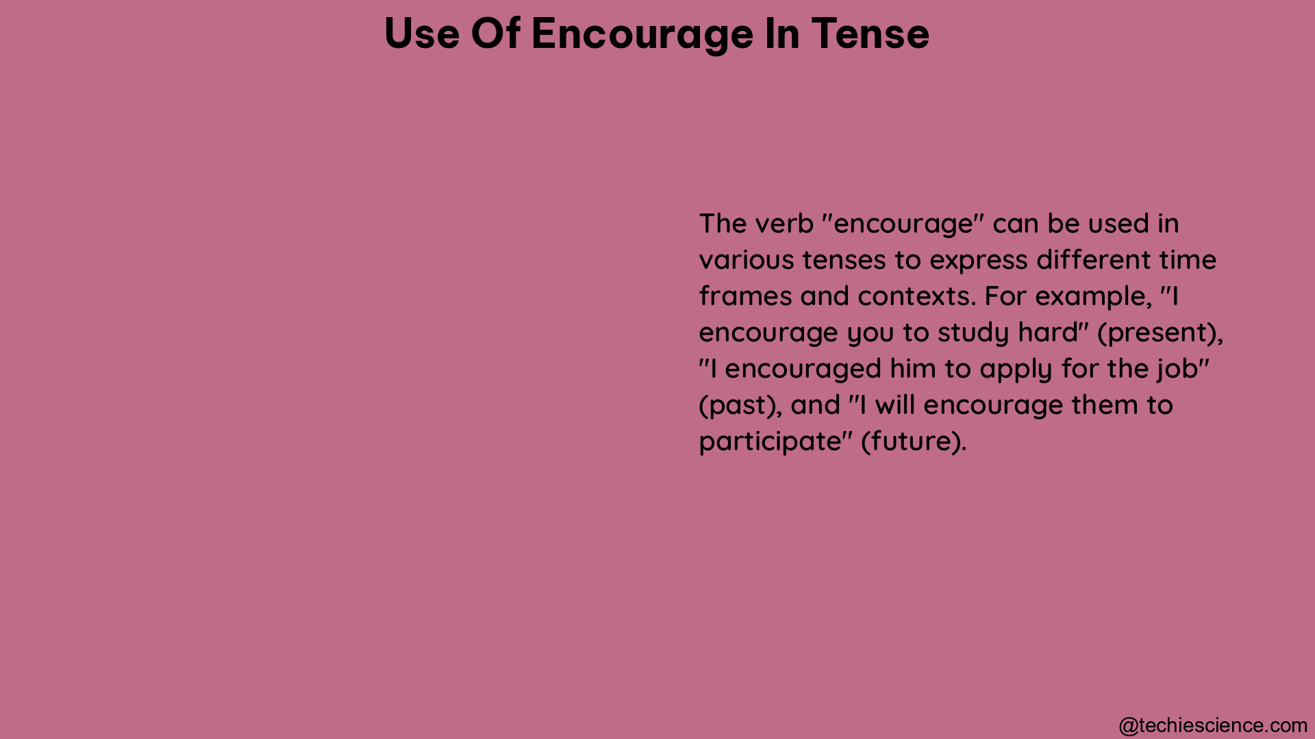 use of encourage in tense