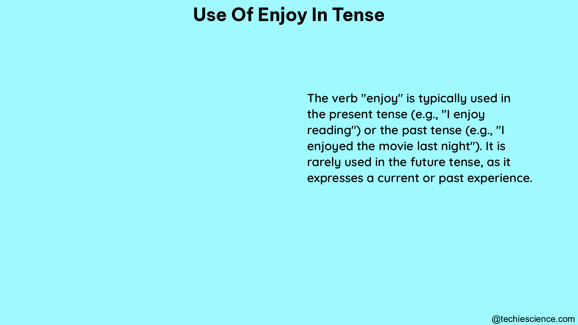 use of enjoy in tense