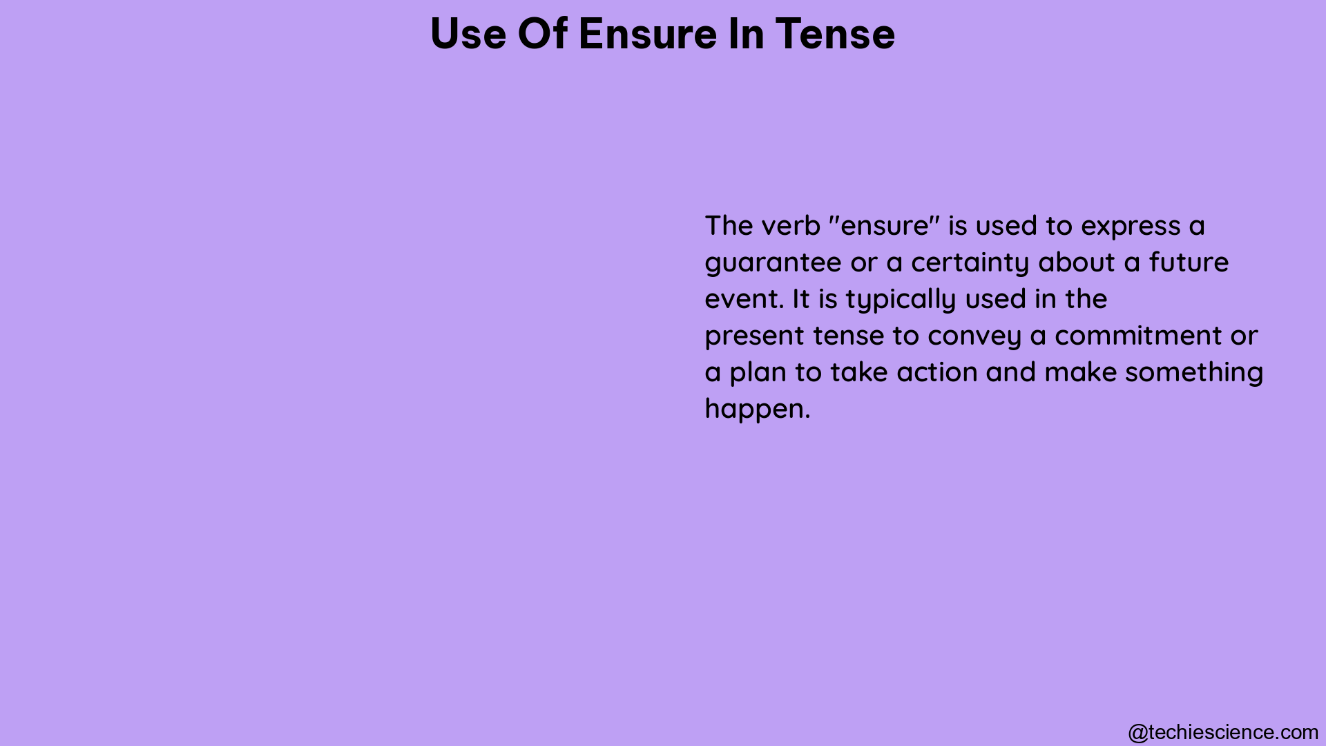 use of ensure in tense