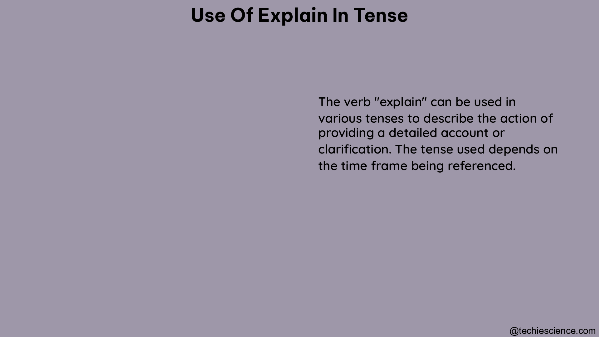 use of explain in tense