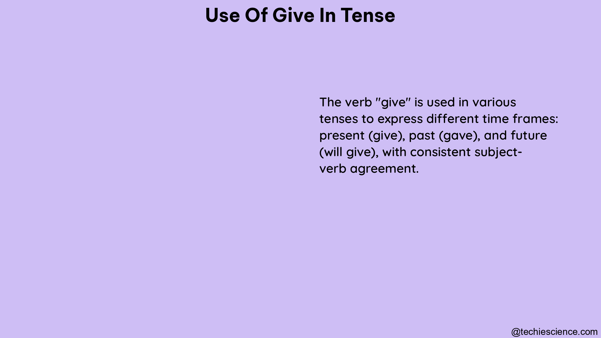 use of give in tense